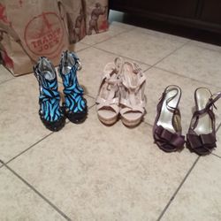 3 Pairs Of Heels Size 8/8.5