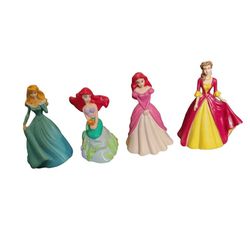 Lot Of 4 Vintage Disney Princess 3" Cake Toppers