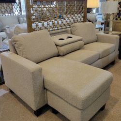 CHOFA W / DROP DOWN TABLE, USB & USB-C GREY