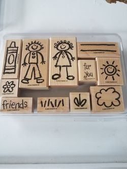 Crayon kids rubber stamp set stampin Up