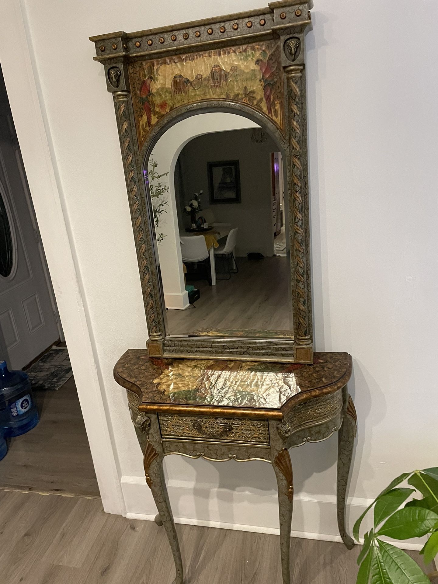Antique Vanity And Mirror