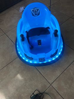 This is a Flybar 6V Blue Glow Bumpe