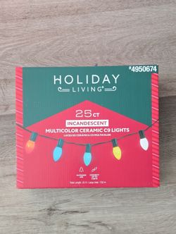 NEW 25 Holiday Living Multi-Color Ceramic Style C9 Incandescent Lights - (contact info removed)