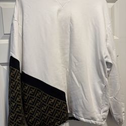 FENDI Men’s Printed crew neck sweatshirt Hoodie Sz M