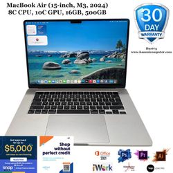 MacBook Air (15-inch, M3, 2024) 8C CPU, 10C GPU, 16GB, 500GB "H91673"