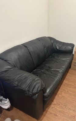 Black leather couch