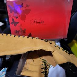 timberland style knee high heel boots 