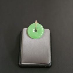 14k Gold Jade Pendant