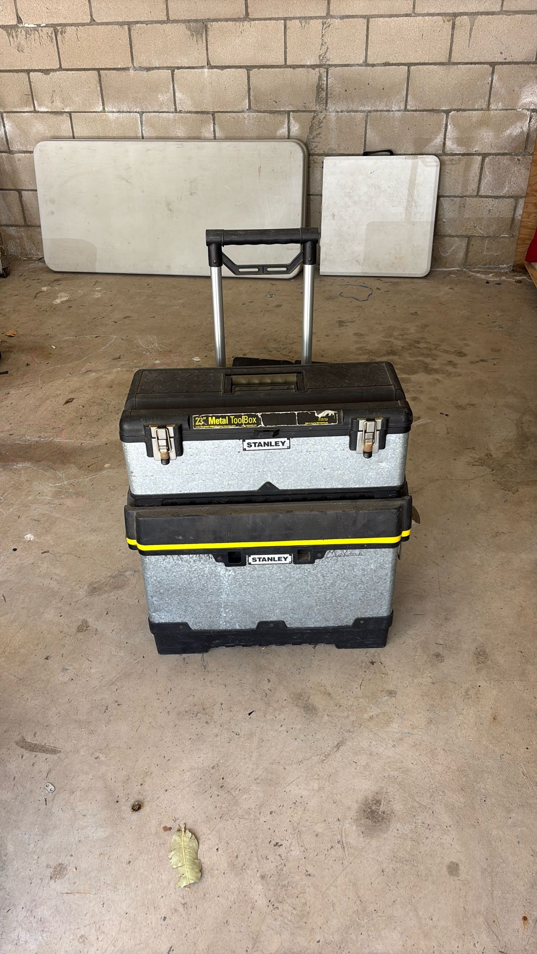 Stanley Metal Stackable Rolling Took Box W Misc Tools