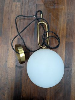 Pendant Globe Lamp – Brass & Frosted Glass (Set of 4)