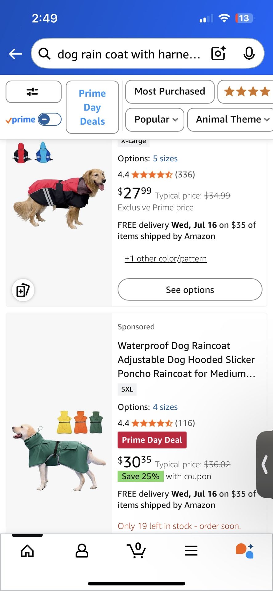 dog rain coat with harness hole