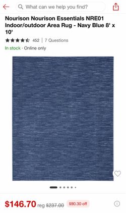 Brand New Rug - Navy Blue 8’x 10’(Nourison Essential)