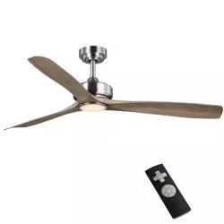 Home Decorators Bayshire 60 in Brushed Nickel Ceiling Fan w/ Remote