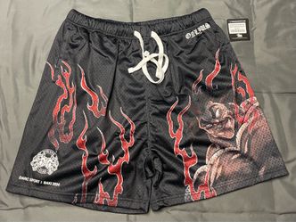 Men’s Darc Sport Baki Hanma Anime Shorts Mesh Basketball Shorts - Size XL
