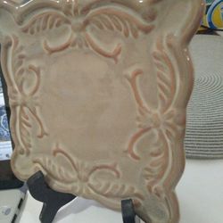 Pottery Decorative Green Plate Glazed