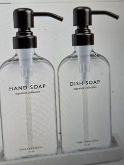 Glass Soap Dispenser Set, Kitchen Soap Set