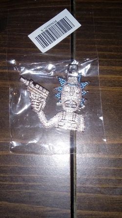 14K Gold Iced Out Rick and Morty Necklace
