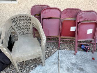 All 9 chairs (5 folding + 4 plastic) for $40.