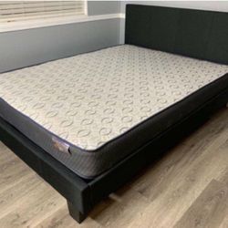 New Queen Size Black Bed W/New Mattress Included