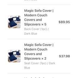 Nolan Interior Modern Blue Couch Covers - Brand New