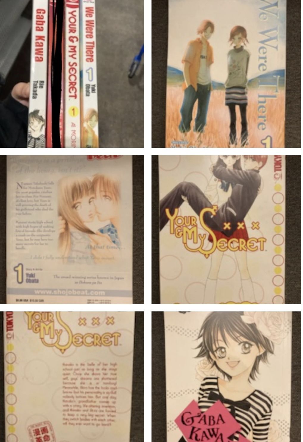 Manga Lot Gaba Kawa, Tokyo Mew Mew, You and My Secret, and Whe We There. All volume 1.