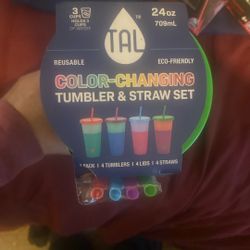 4 Pack Color Changing Tumbler And Straw Set