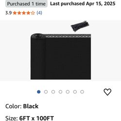 Wind Screen Black 6 Ft X 100 Feet 