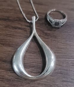 925 sterling silver necklace and ring
