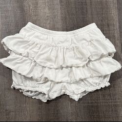 Baby Girls Size 12 Month White Ruffled Skort Skirt
