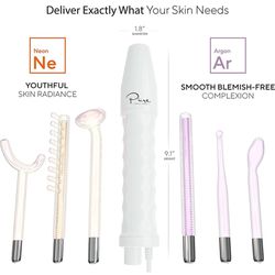 NuDerma Professional Skin Therapy Wand - Portable Skin Therapy Machine with 6 Neon & Argon Wands – Boost Your Skin – Clear Firm & Tighten. 