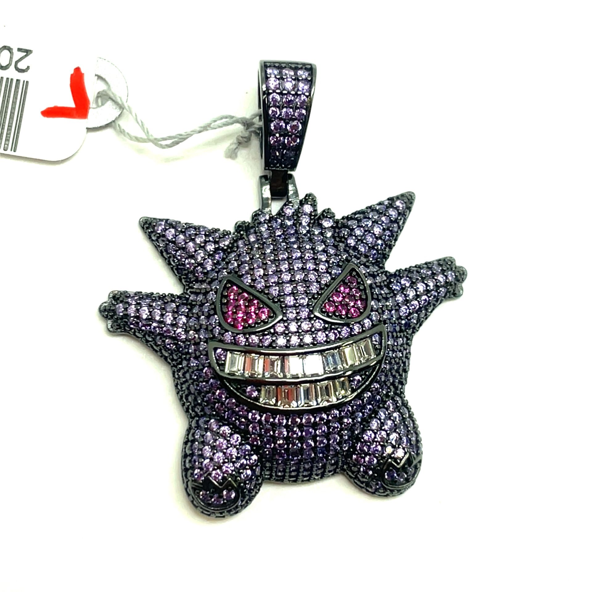 925 Sterling Silver CZ Gengar Pendant 10.00g 200755/20