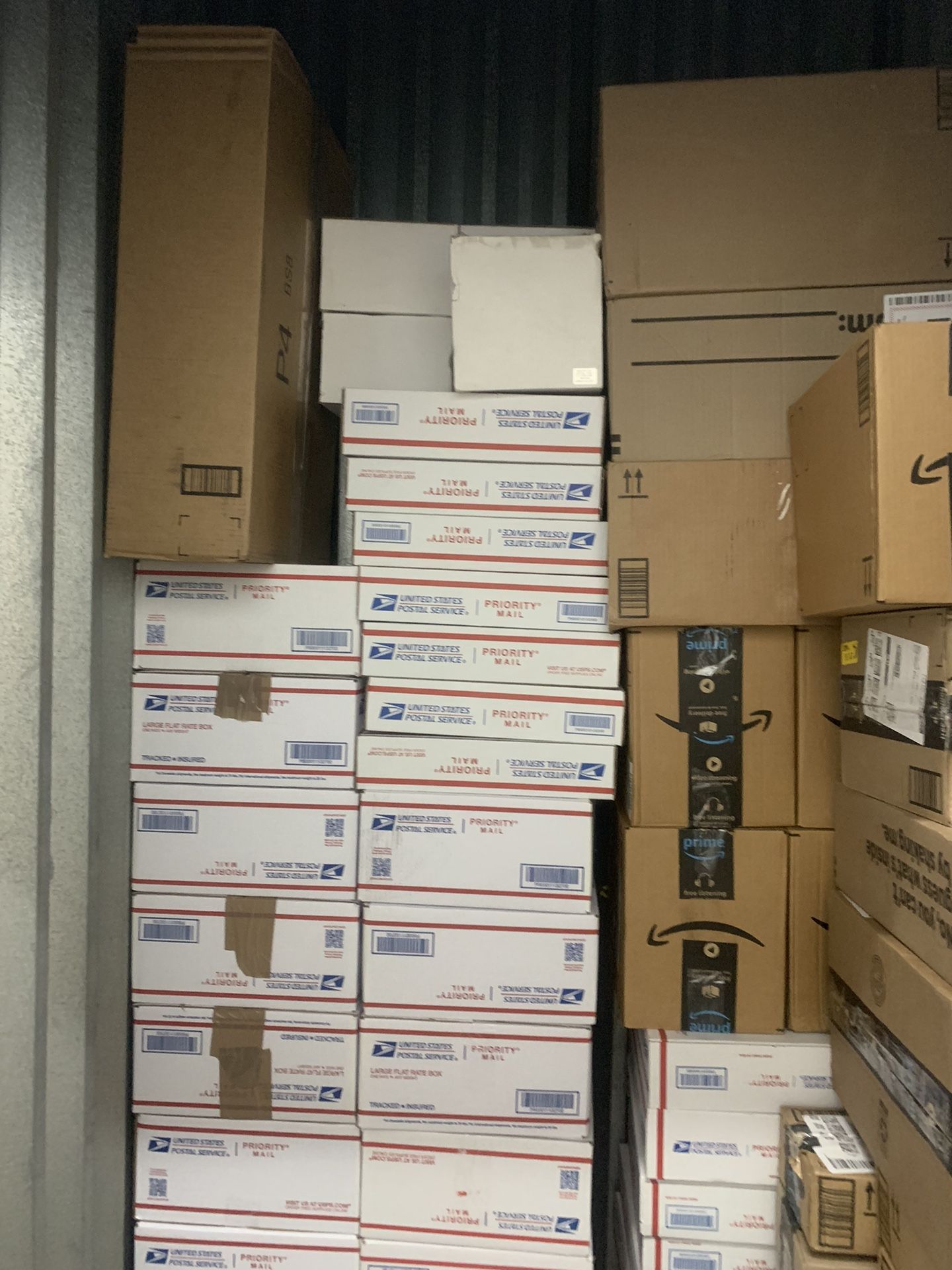 Storage Full Of Boxes For Sale All The Boxes Inside The Storage Unite