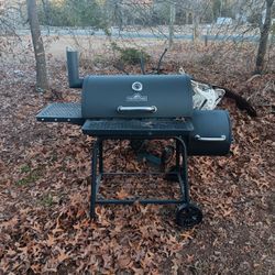 Cast-iron Grill with Smoker attached 