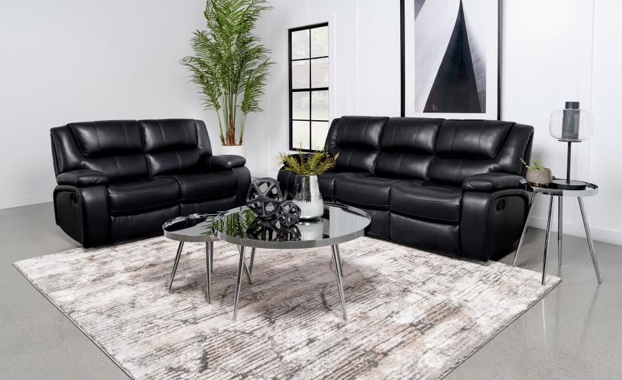 🛋️🛏️BLACK LEATHER SET RECLINERS SOFA & LOVESEAT🛋️🛏️