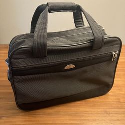 VINTAGE Samsonite Organizer Office Work Laptop Bag Briefcase Dark Gray Black