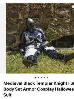 Medieval Black Templar Knight Full Body Set Armor Cosplay Halloween Suit