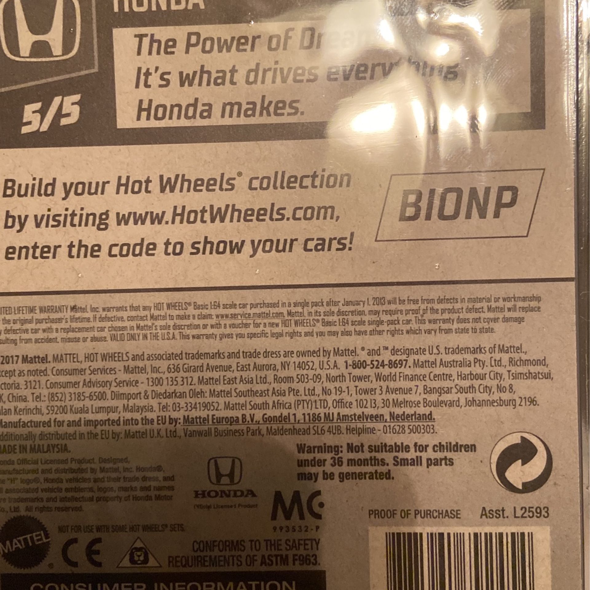 2020 HOT WHEELS #123/250 '88 HONDA CR-X #5/5 FACTORY SEALED CRX WHITE /W GOLD RIMS