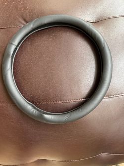 Tesla Black Leather Steering Wheel Cover