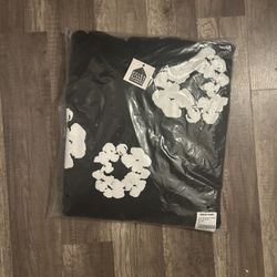 Black and White Denim Tear Hoodie 