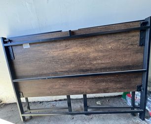 Industrial Wood and Metal Headboard