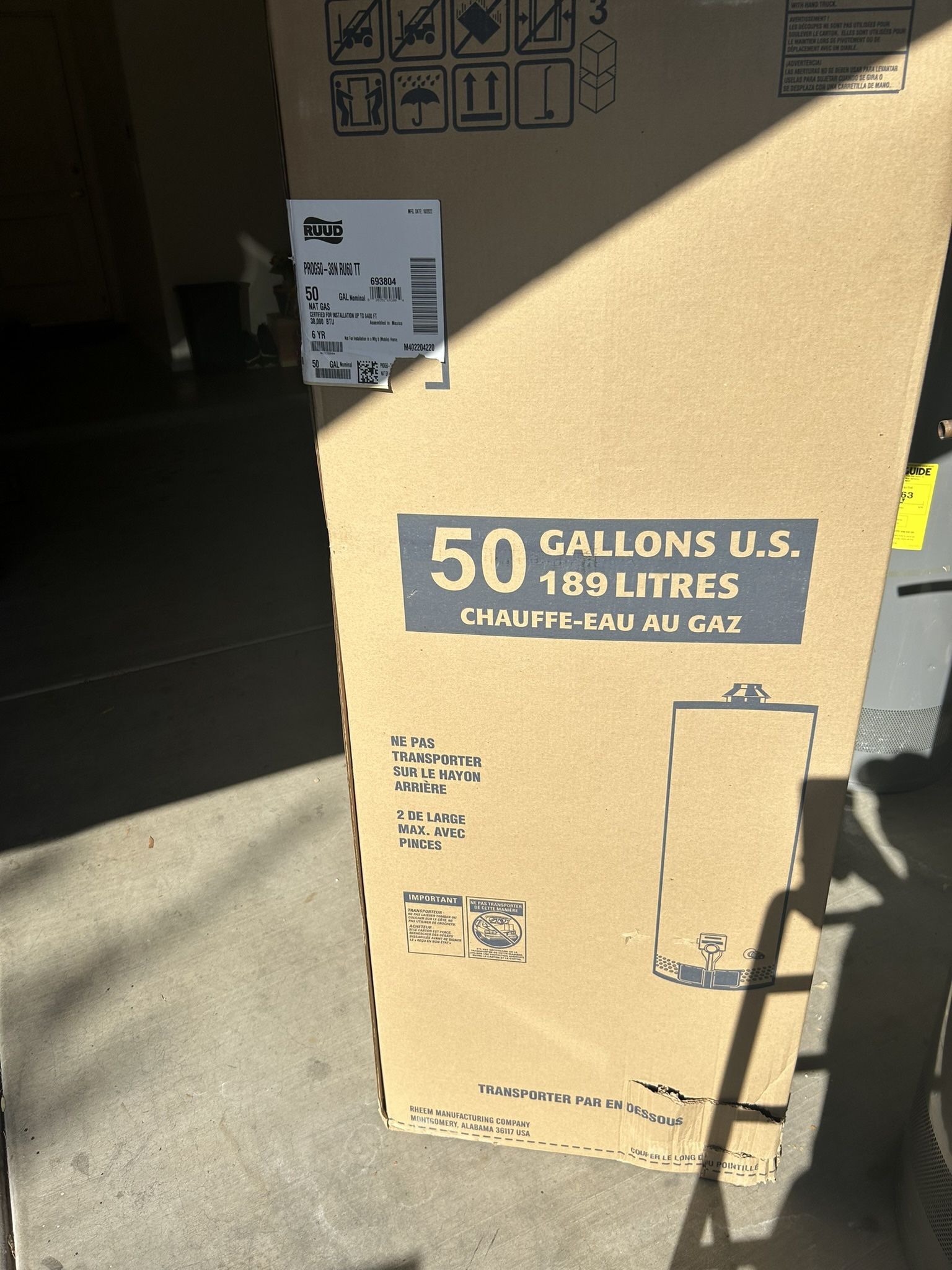 50 Gallon Gas Water Heater Brand New