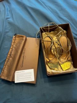 Gianvito Rossi Metallic Gold Lace-Up Square-Toe Sandals