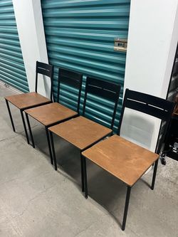 New cute wood and black iron Ikea chairs