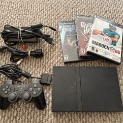 PS2 Slim +  9 Games & Memory Card