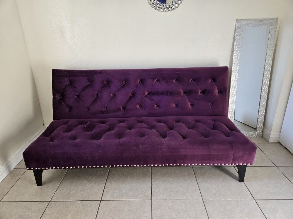 Purple Velvet Futon