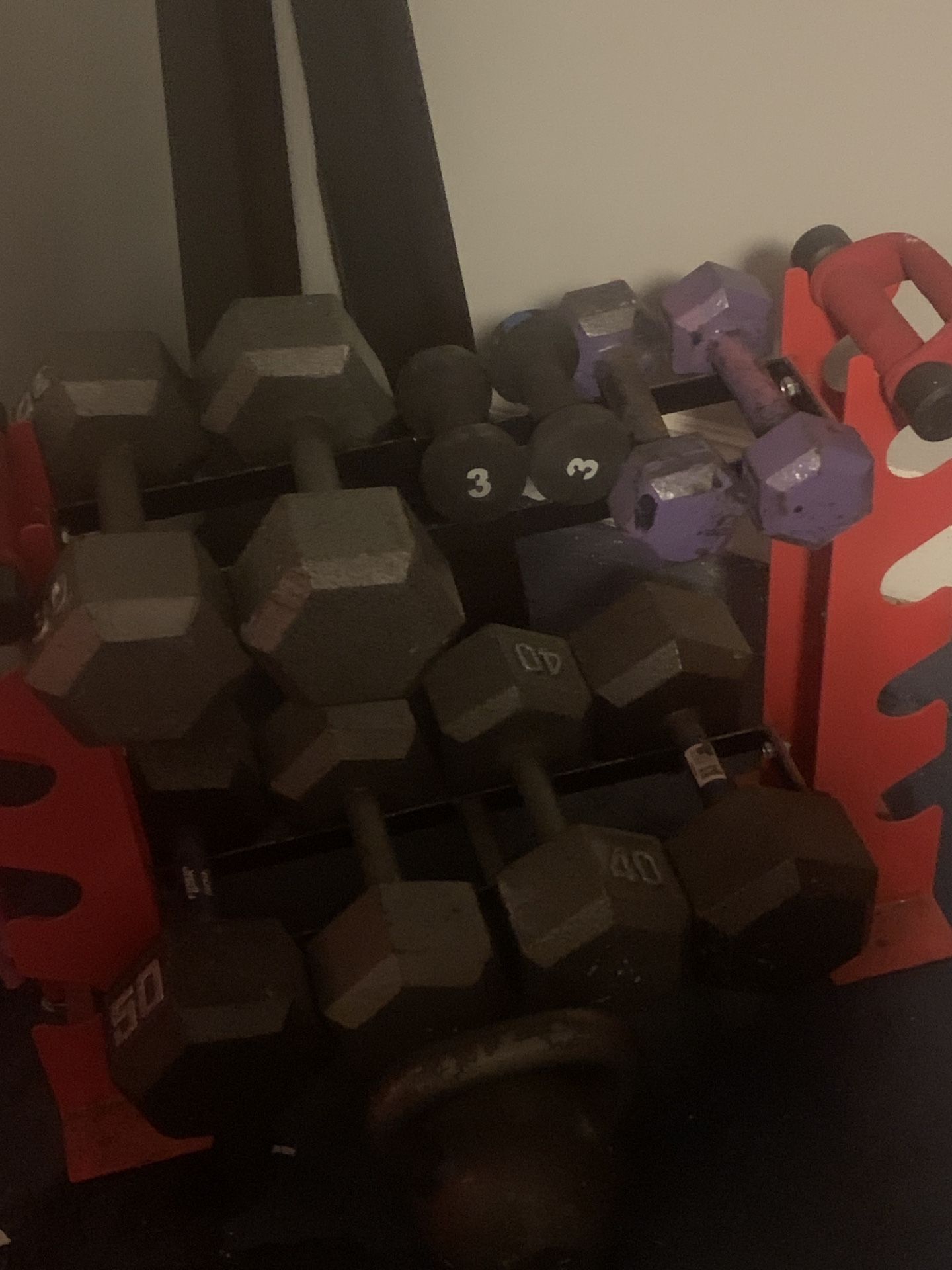 Dumb Bells Great Condition Plus Rack
