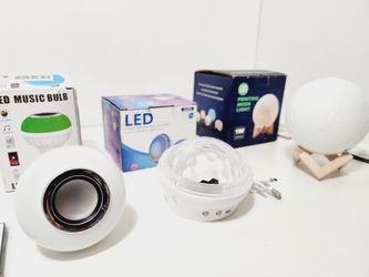 3D Printing Moon Light, LED Kid's Night Light - 4 Modes & LED Music Bulb Bluetooth 4.0 Light Speaker - Multi-color