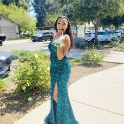 Teal Prom Dress size 12 