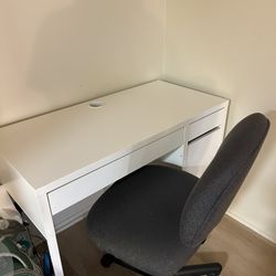 desk and chair