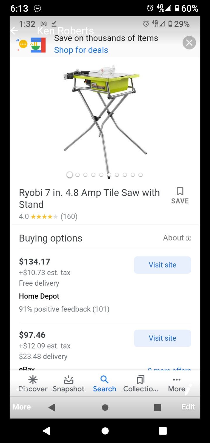 Ryobi Table Saw (no legs)